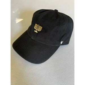 47 Brand Menorah Hanukkah Dad Hat Black Adjustable Clean Up Cap Jewish Holiday